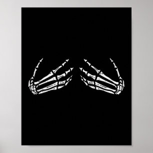 Skeleton Hands Funny Retro Halloween Kostüm Outfi Poster