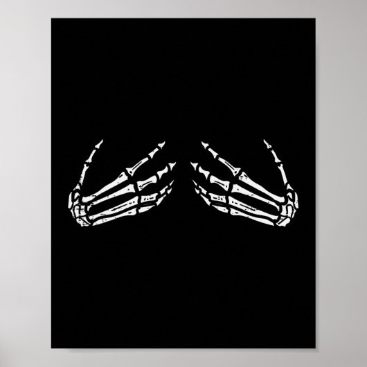 Skeleton Hands Funny Retro Halloween Kostüm Outfi Poster (Vorne)
