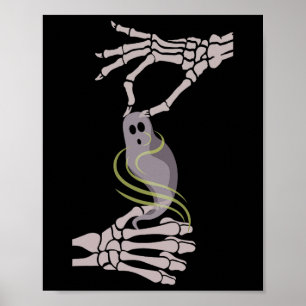 Skeleton Hands Ghost Spooky Halloween Poster