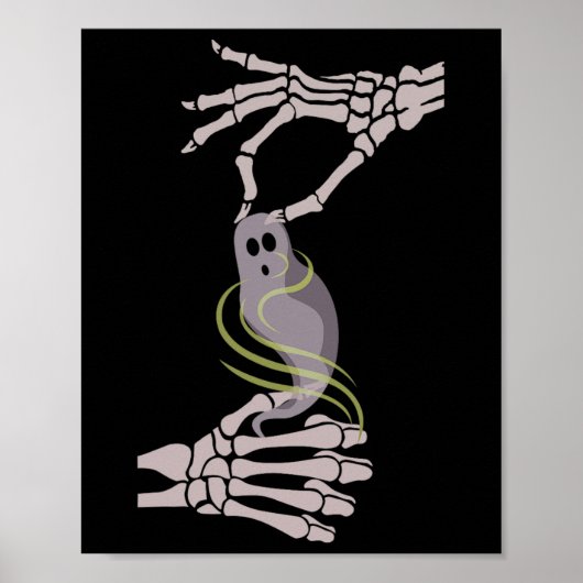 Skeleton Hands Ghost Spooky Halloween Poster (Vorne)