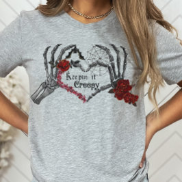 Skeleton Hands Goth Valentine Behalte es gruselig T-Shirt