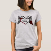 Skeleton Hands Goth Valentine Behalte es gruselig T-Shirt (Vorderseite)