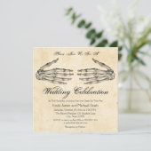 Skeleton Hands Gothic Wedding Einladung (Stehend Vorderseite)