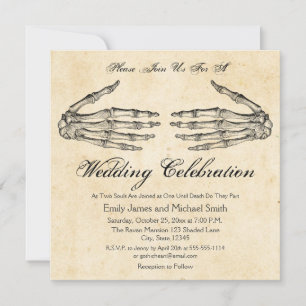 Skeleton Hands Gothic Wedding Einladung