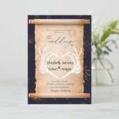 Skeleton Hands Halloween Hochzeit Einladung (Stehend Vorderseite)