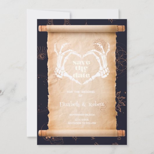 Skeleton Hands Halloween Save the Date (Vorderseite)