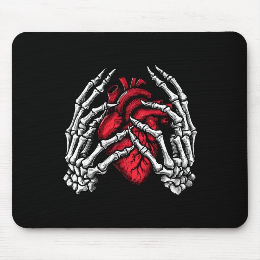 Skeleton Hands halten Herz Halloween Kostüm Wom Mousepad (Vorne)