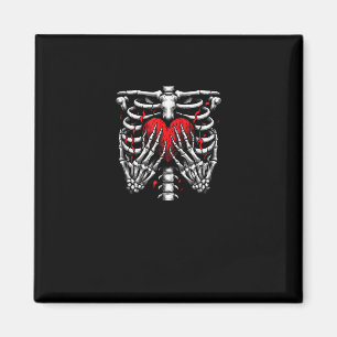 Skeleton Hands halten Herz Halloween Kostümspass Magnet