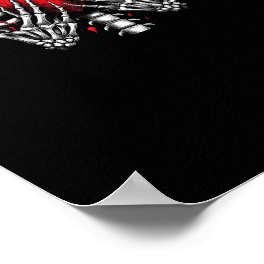 Skeleton Hands halten Herz Halloween Kostümspass Poster (Ecke)