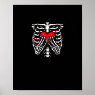 Skeleton Hands halten Herz Halloween Kostümspass Poster