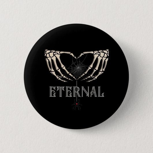 Skeleton Hands Heart Classic Button (Vorderseite)