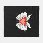 Skeleton Hands Heart Classic Fleecedecke (Vorderseite (Horizontal))