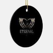 Skeleton Hands Heart Classic Keramik Ornament (Rechts)
