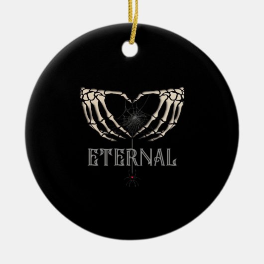 Skeleton Hands Heart Classic Keramik Ornament (Vorne)