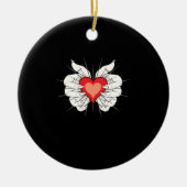 Skeleton Hands Heart Classic Keramik Ornament (Vorne)