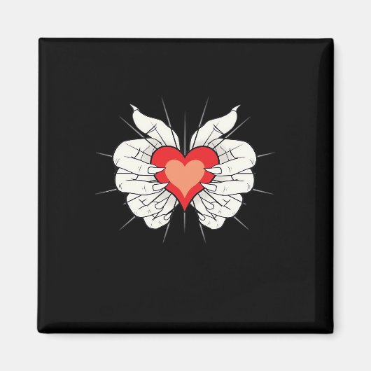 Skeleton Hands Heart Classic Magnet (Vorne)