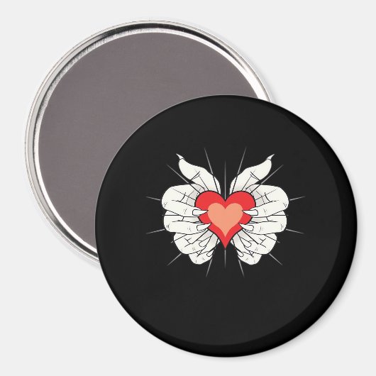 Skeleton Hands Heart Classic Magnet (Vorderseite/Rückseite)