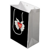 Skeleton Hands Heart Classic Mittlere Geschenktüte (Vorderseite Schrägansicht)
