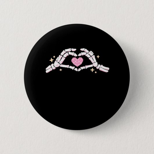 Skeleton Hands Heart Funny Button (Vorderseite)