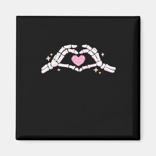 Skeleton Hands Heart Funny Magnet (Vorne)