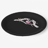 Skeleton Hands Heart Funny Pappteller (Schrägansicht)