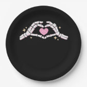 Skeleton Hands Heart Funny Pappteller (Vorderseite)
