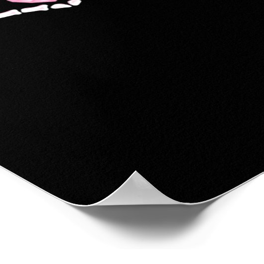 Skeleton Hands Heart Funny Poster (Ecke)