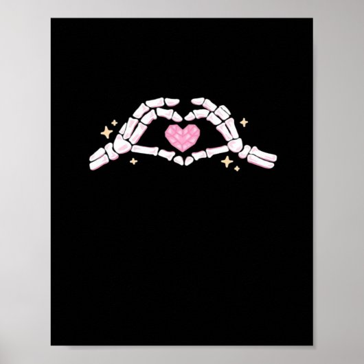 Skeleton Hands Heart Funny Poster (Vorne)