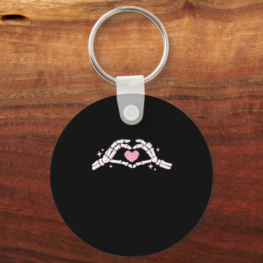 Skeleton Hands Heart Funny Schlüsselanhänger (Vorderseite)