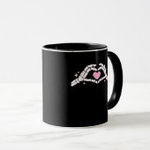 Skeleton Hands Heart Funny Tasse (VorderseiteRechts)