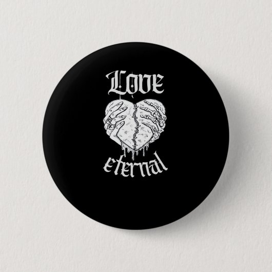 Skeleton Hands Heart Gothic Classic Button (Vorderseite)
