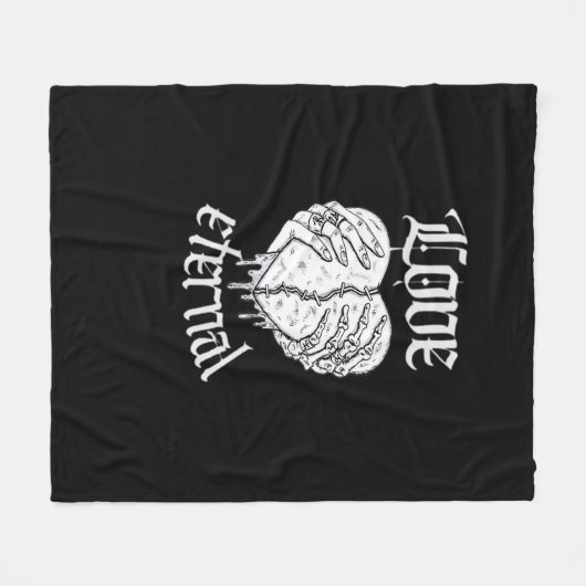 Skeleton Hands Heart Gothic Classic Fleecedecke (Vorderseite (Horizontal))