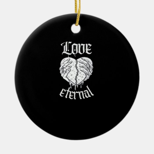 Skeleton Hands Heart Gothic Classic Keramik Ornament (Vorne)