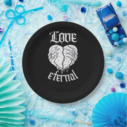 Skeleton Hands Heart Gothic Classic Pappteller (Party)