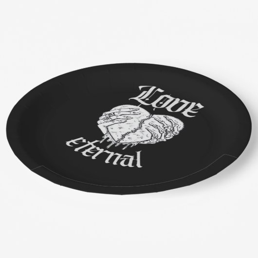 Skeleton Hands Heart Gothic Classic Pappteller (Schrägansicht)