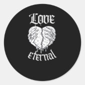 Skeleton Hands Heart Gothic Classic Runder Aufkleber (Vorderseite)