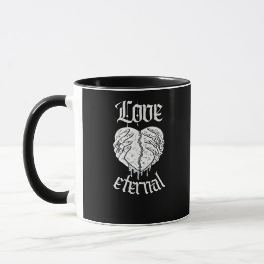 Skeleton Hands Heart Gothic Classic Tasse (Links)