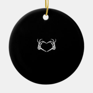 Skeleton Hands Heart Graphic Keramik Ornament