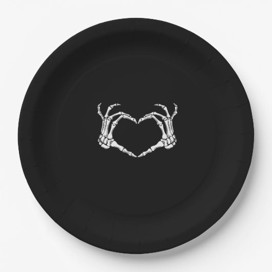 Skeleton Hands Heart Graphic Pappteller (Vorderseite)