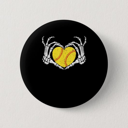Skeleton Hands Heart Halloween Costume Softball Wo Button (Vorderseite)