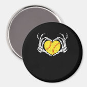 Skeleton Hands Heart Halloween Costume Softball Wo Magnet (Vorderseite/Rückseite)