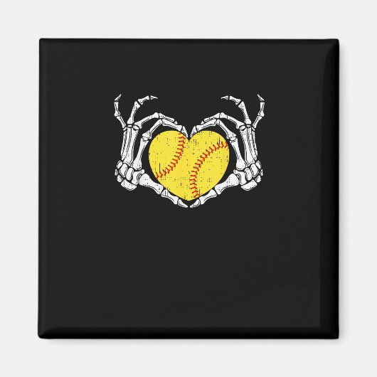Skeleton Hands Heart Halloween Costume Softball Wo Magnet (Vorne)