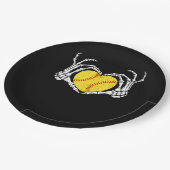 Skeleton Hands Heart Halloween Costume Softball Wo Pappteller (Schrägansicht)