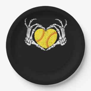 Skeleton Hands Heart Halloween Costume Softball Wo Pappteller