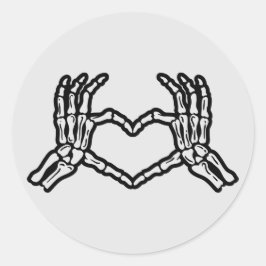 Skeleton Hands Heart Halloween Sticker