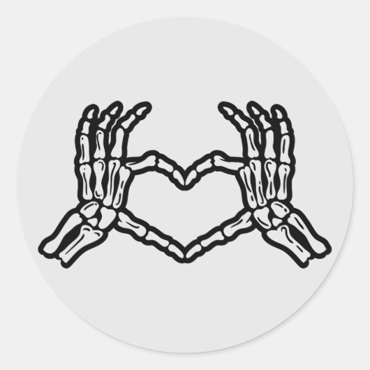 Skeleton Hands Heart Halloween Sticker (Vorderseite)