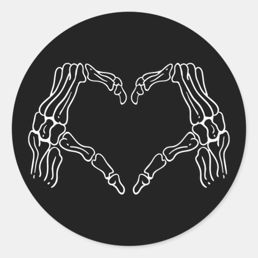 Skeleton Hands Heart Halloween Sticker (Vorderseite)