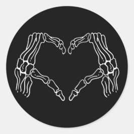 Skeleton Hands Heart Halloween Sticker
