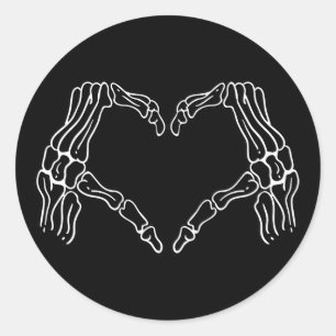Skeleton Hands Heart Halloween Sticker