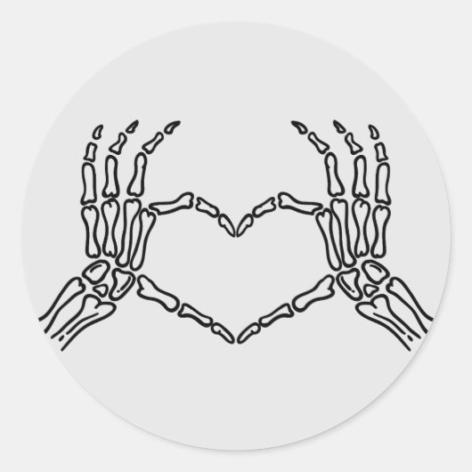 Skeleton Hands Heart Shape Sticker (Vorderseite)